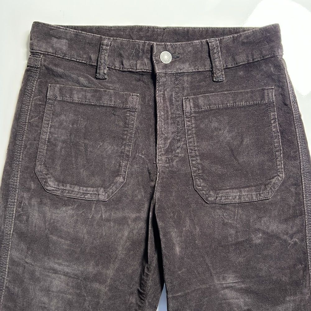 NWOT Free People Corduroy Velvet Flare High Rise Cropped Pants - Picture 5 of 10